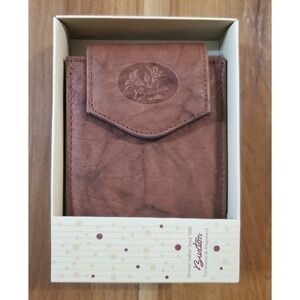 Buxton Women's Wallet Billfold Julia Buxton Co. Heiress Brown Leather with Box